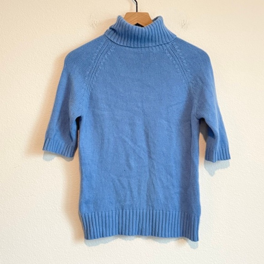 Saks Fifth Avenue Cashmere Turtleneck Sweater L Blue Old‎ Money Quiet Luxury